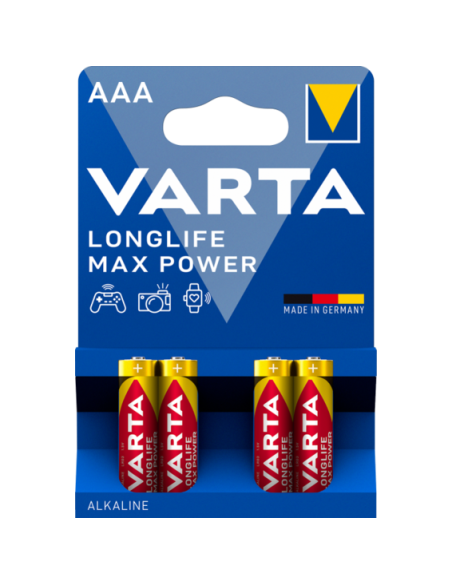 VARTA-Pila alcalina LongLife Max Power LR03 AAA (blíster 4 pilas)