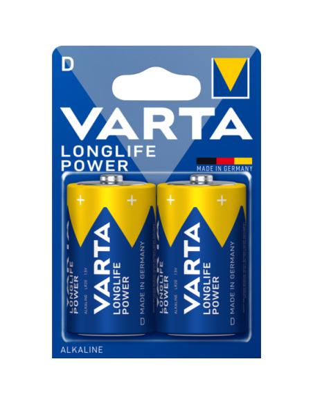 VARTA-Pila alcalina LongLife Power LR20 D (Blíster 2 pilas) (Descatalogado 4920121422)
