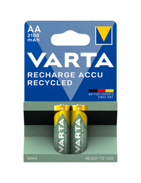 VARTA-Pila recargable Recycled AA 2100mAh Ready To Use (blíster 2 pilas)