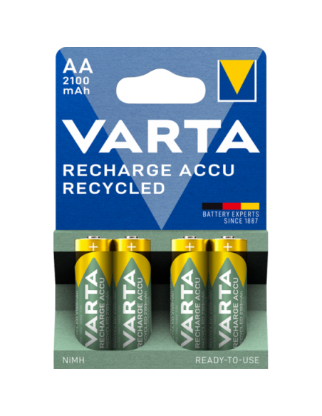 VARTA-Pila recargable Recycled AA 2100mAh Ready To Use (blíster 4 pilas)