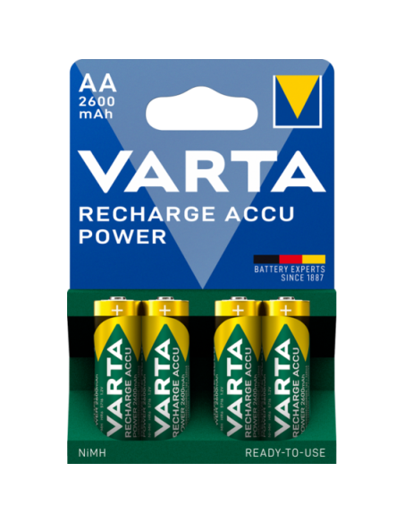 VARTA-Pila recargable AA 2600mAh Ready To Use (blíster 4 pilas)