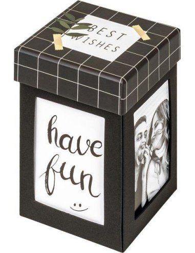 Caja Regalo Fotos 8,5x8,5x13cm - Negro