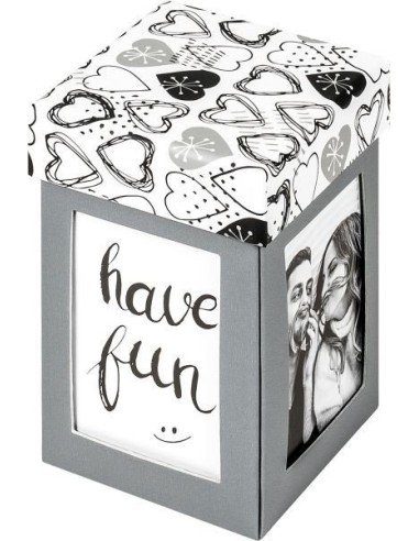 Caja Regalo Fotos 8,5x8,5x13cm - Gris