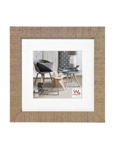 Portafotos madera cuadrado 20x20 - Ocre