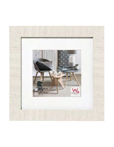 Portafotos madera cuadrado 20x20 - Blanco
