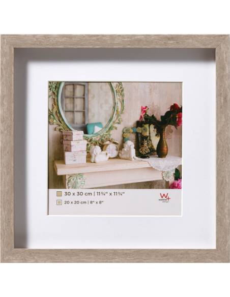 Portafotos madera cuadrado 30x30 - Gris