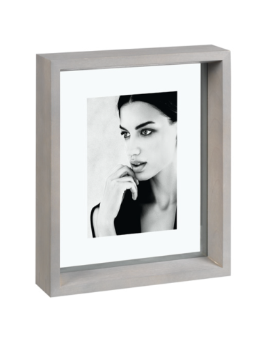 Portafotos MASCAGNI Legni 15x20cm Madera maciza doble cristal - Gris ¡Ultima unidad!