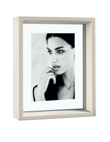 Portafotos MASCAGNI Legni 15x20cm Madera maciza doble cristal - Blanco