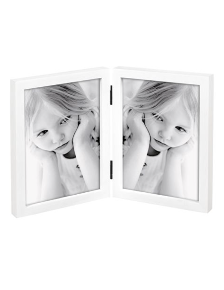 Portafotos doble MASCAGNI Legni 13x18cm Madera lacada - Bianco opaco