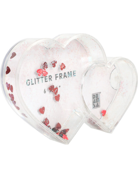 Corazón acrílico glitter 13x10cm
