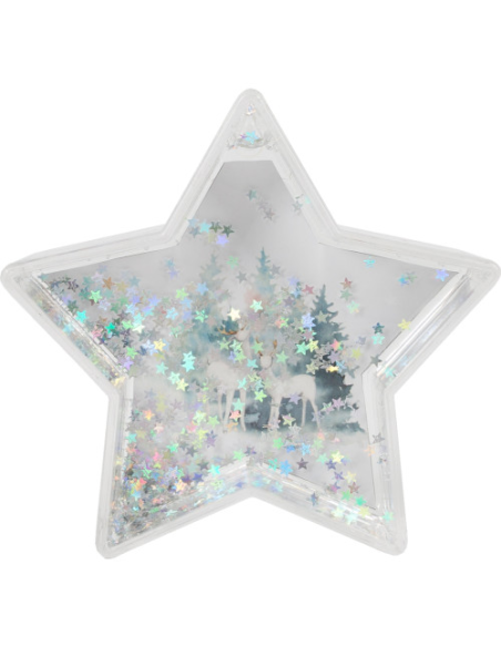 Estrella acrílica glitter 10x10cm
