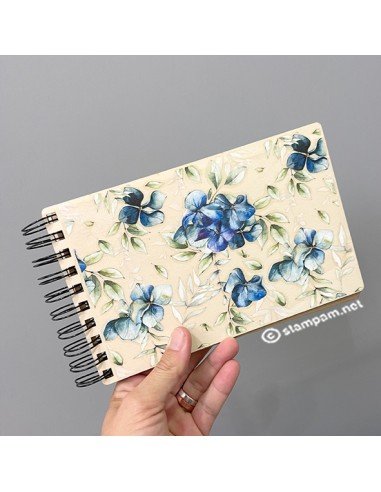 Photo album madera 10×15 - FLORES AZULES