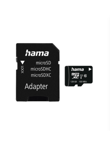 Tarjeta Hama Micro SDHC 128GB Clase 10 UHS-I 100MB/s + adaptador/movil