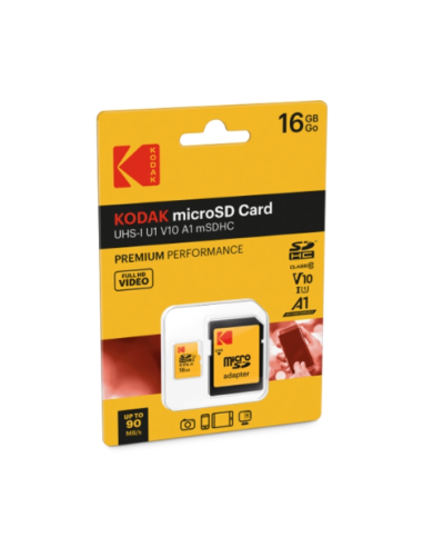 Tarjeta Kodak Micro SD 16GB GO UHS-I C10 V10 Premium