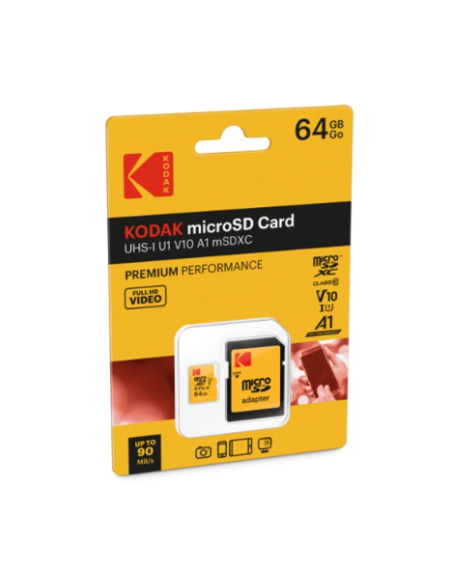 Tarjeta Kodak Micro SD 64GB GO UHS-I C10 V10 Premium