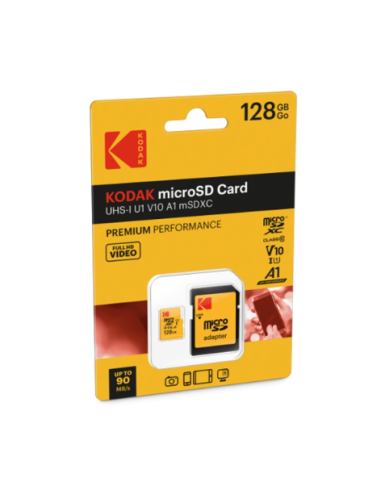 Tarjeta Kodak Micro SD 128GB GO UHS-I C10 V10 Premium