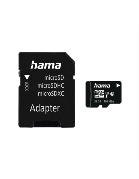 Tarjeta Hama Micro SDHC 16GB Clase 10 UHS-I 100MB/s + adaptador/movil